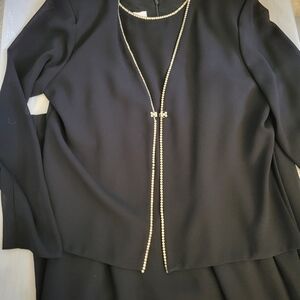 Patra Black Maxi Dress with Gold Accents